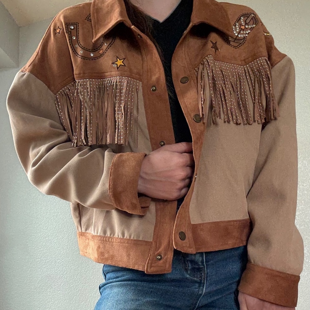 Miss Me Fringe Jacket Small